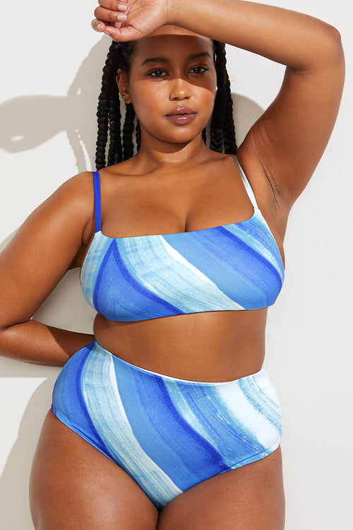 Swim Crop Top in Surf