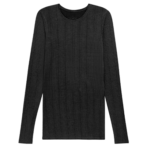 Detail view of Whipped Long Sleeve in Black for sizer