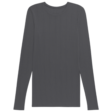 Detail view of Whipped Long Sleeve in Graphite for sizer