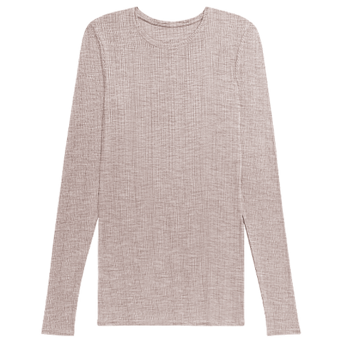 Detail view of Whipped Long Sleeve in Sand for sizer