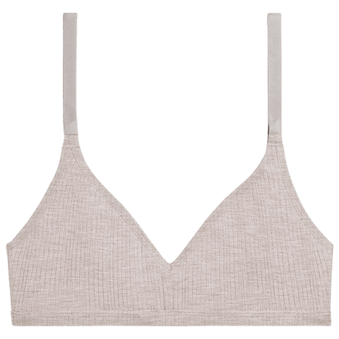Detail view of Whipped Non-Wire Bra in Sand for sizer